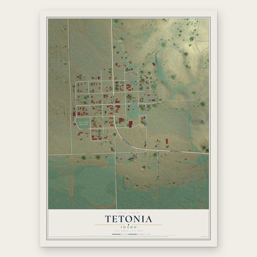 Tetonia, Idaho map print, the full design