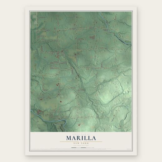 Marilla, New York map print, the full design