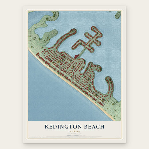 Redington Beach, Florida map print, the full design