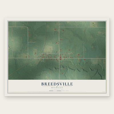 Breedsville, Michigan map print, the full design