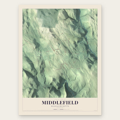 Middlefield, Massachusetts map print, the full design