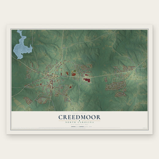 Creedmoor, North Carolina map print, the full design
