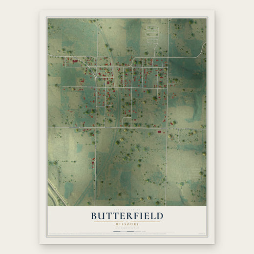 Butterfield, Missouri map print, the full design