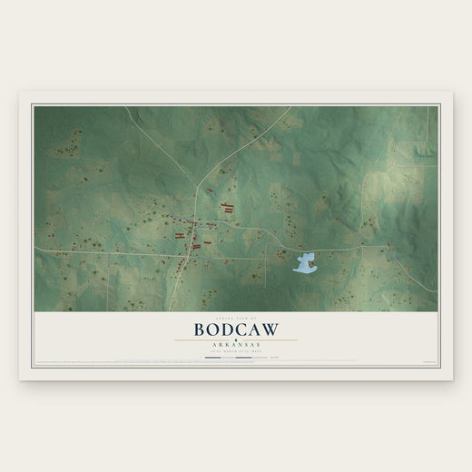 Bodcaw, Arkansas map print, the full design