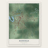 Redfield, South Dakota map print, the full design