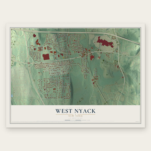 West Nyack, New York map print, the full design