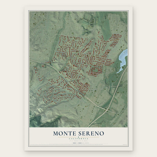 Monte Sereno, California map print, the full design