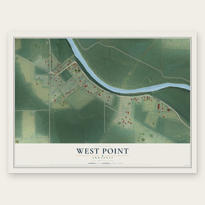 West Point, Arkansas map print, the full design