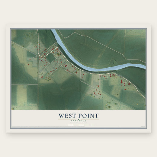 West Point, Arkansas map print, the full design
