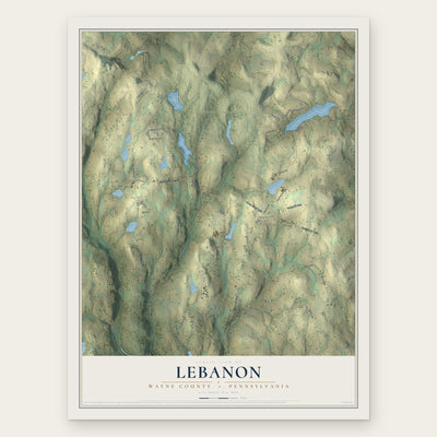Lebanon, Wayne County, Pennsylvania map print, the full design