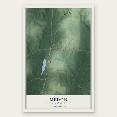 Medon, Tennessee map print, the full design
