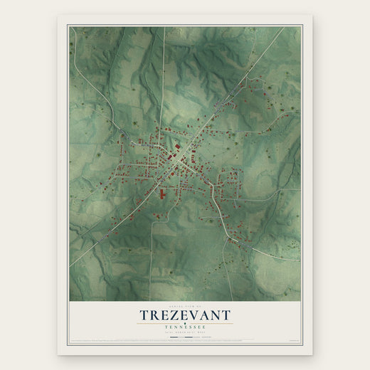 Trezevant, Tennessee map print, the full design