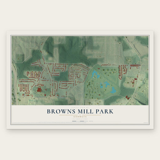 Browns Mill Park, Georgia map print, the full design