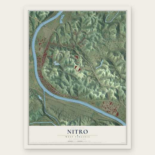Nitro, West Virginia map print, the full design