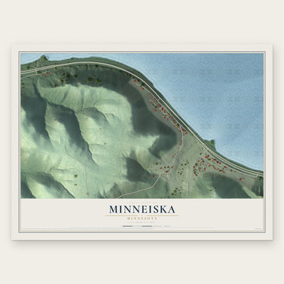Minneiska, Minnesota map print, the full design
