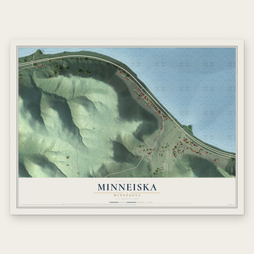 Minneiska, Minnesota map print, the full design