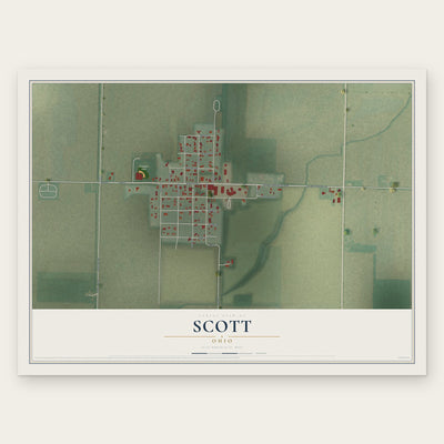 Scott, Ohio map print, the full design