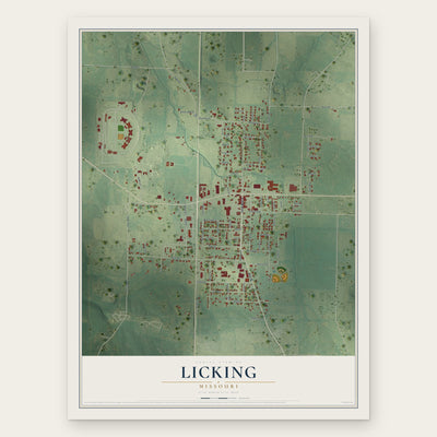 Licking, Missouri map print, the full design