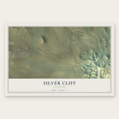 Silver Cliff, Colorado map print, the full design
