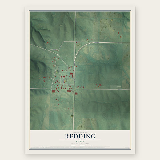 Redding, Iowa map print, the full design