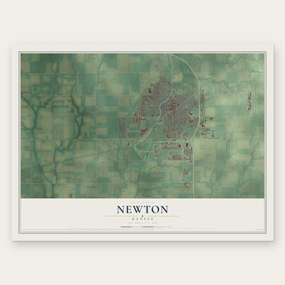 Newton, Kansas map print, the full design
