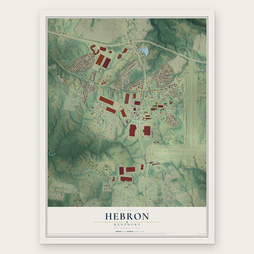 Hebron, Kentucky map print, the full design