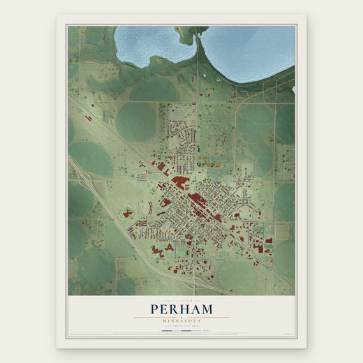 Perham, Minnesota map print, the full design
