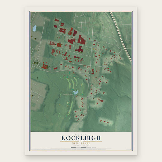 Rockleigh, New Jersey map print, the full design