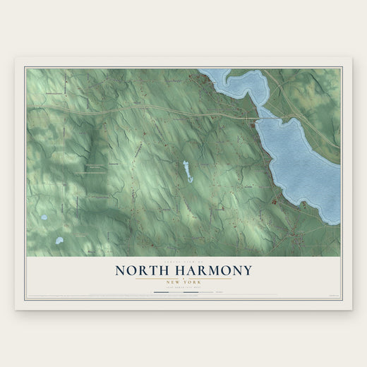 North Harmony, New York map print, the full design