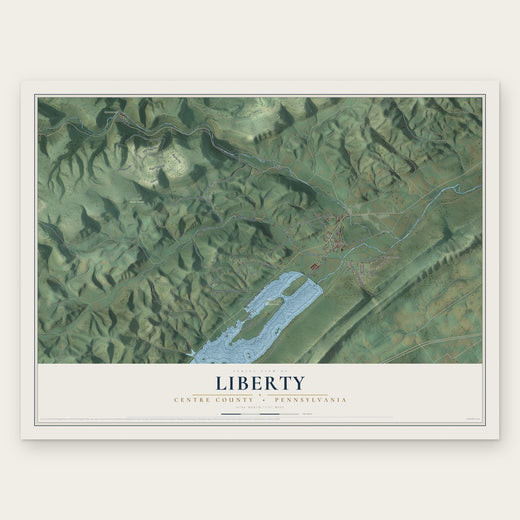 Liberty, Centre County, Pennsylvania map print, the full design
