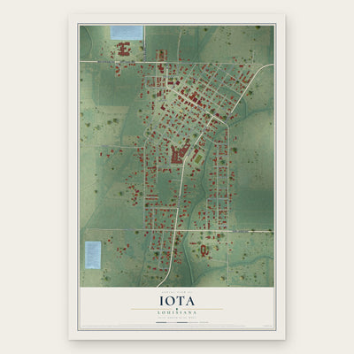 Iota, Louisiana map print, the full design