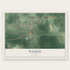 Walker, Louisiana map print, the full design