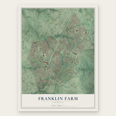 Franklin Farm, Virginia map print, the full design