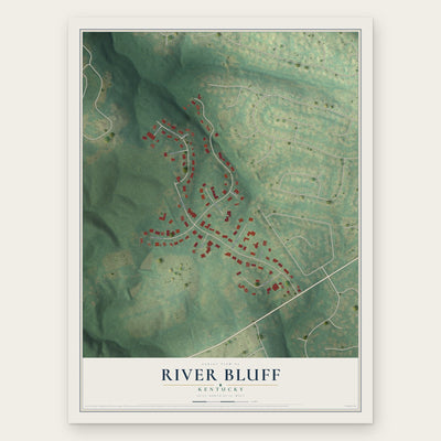 River Bluff, Kentucky map print, the full design