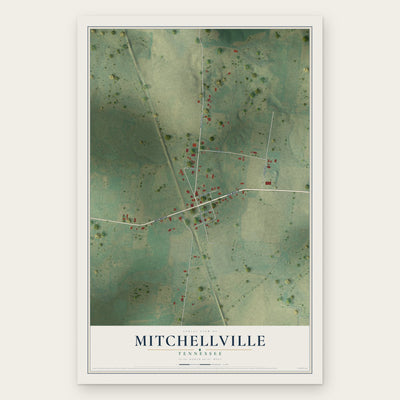 Mitchellville, Tennessee map print, the full design