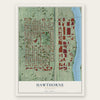 Hawthorne, Minnesota map print, the full design