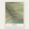 Wasco, Oregon map print, the full design