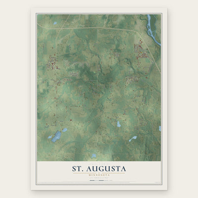 St. Augusta, Minnesota map print, the full design