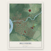 Belvidere, New Jersey map print, the full design