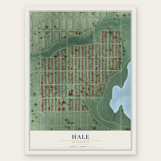 Hale, Minnesota map print, the full design