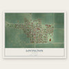 Lovington, Illinois map print, the full design