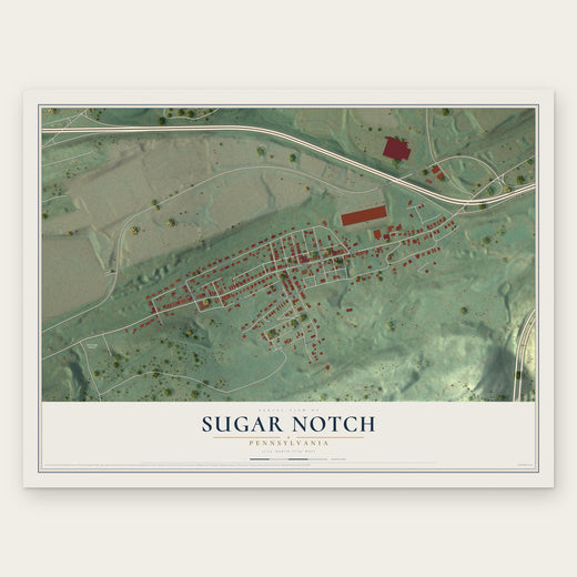Sugar Notch, Pennsylvania map print, the full design