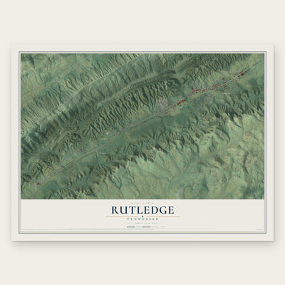 Rutledge, Tennessee map print, the full design