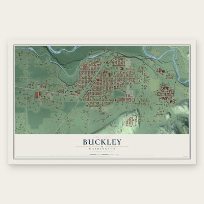 Buckley, Washington map print, the full design