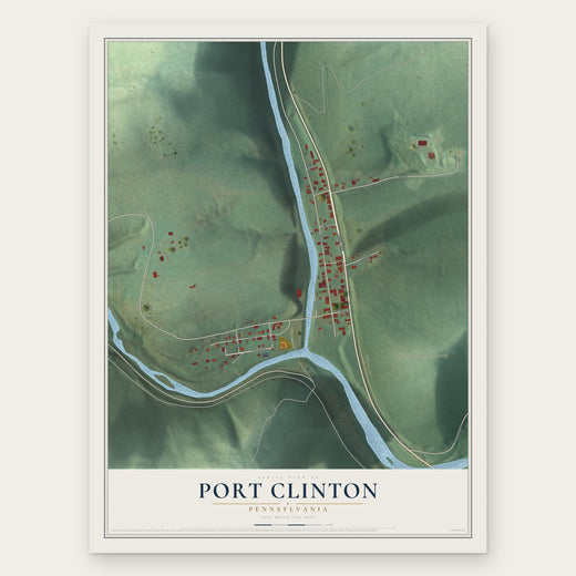 Port Clinton, Pennsylvania map print, the full design