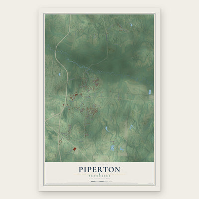 Piperton, Tennessee map print, the full design