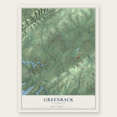 Greenback, Tennessee map print, the full design