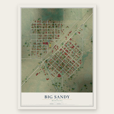 Big Sandy, Montana map print, the full design