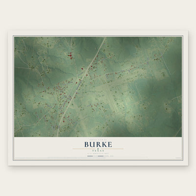 Burke, Texas map print, the full design
