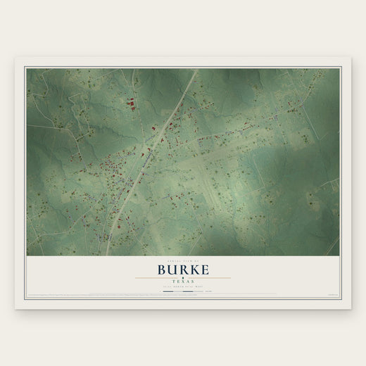 Burke, Texas map print, the full design